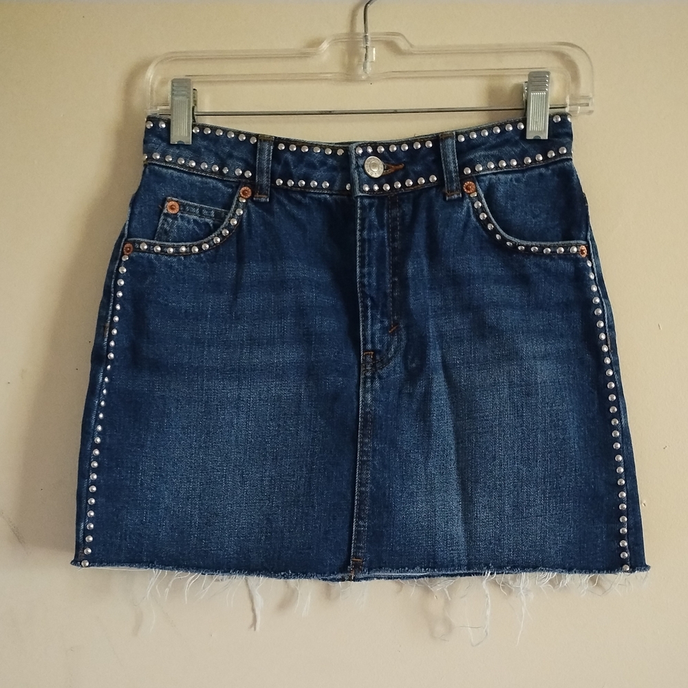 Topshop Moto Blue Mini Pencil Skirt XS